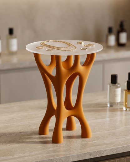 Coral Riser — sculptural riser with organic legs